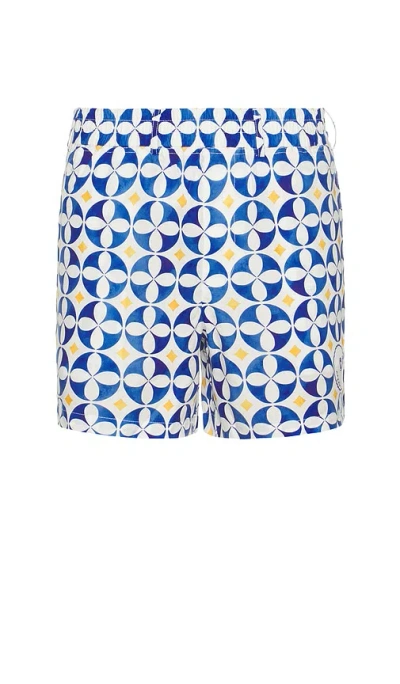 Malbon Golf Riviera Scooter Short In White,blue