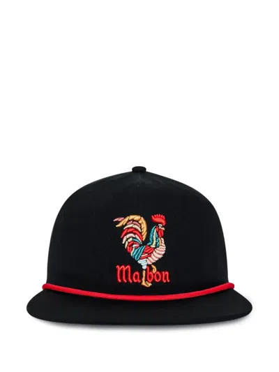 Malbon Golf Rooster Snapback Cap In Black