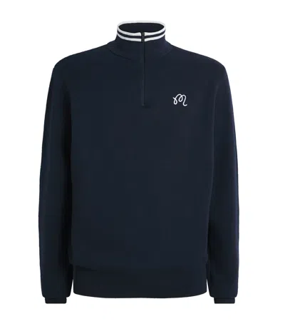 Malbon Golf Sorrel Quarter-zip Sweater In Blue