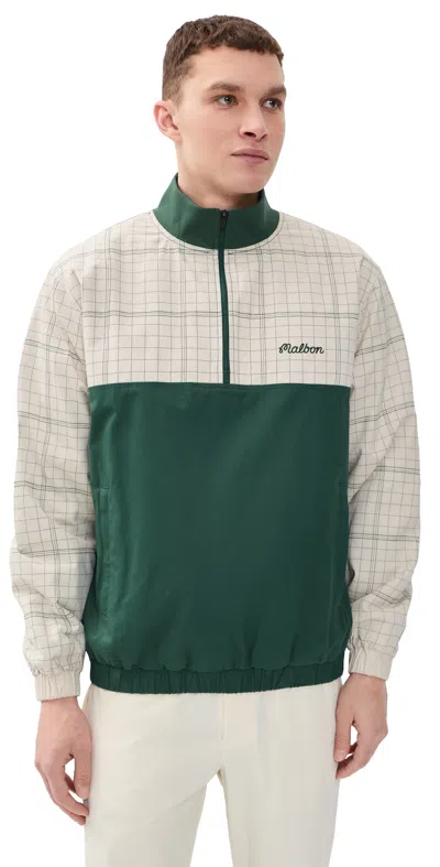 MALBON GOLF SPRUCE 1/4 ZIP JACKET HUNTER GREEN/IVORY
