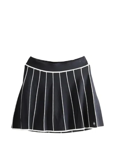 Malbon Golf Striped Pleated Mini Skirt In Blue
