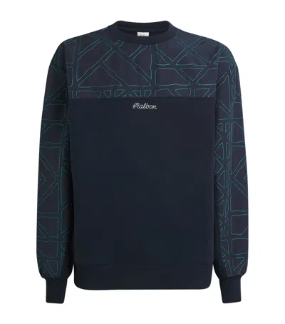Malbon Golf Tierra Crew-neck Sweatshirt In Blue