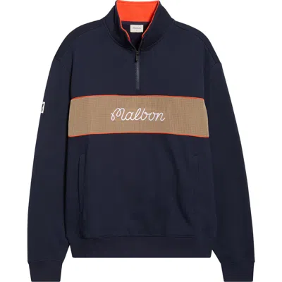 Malbon Golf Torrey Pines Quarter Zip Sweatshirt In Blue
