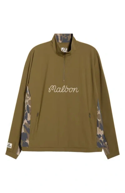 Malbon Golf Tour Divot Quarter-zip Camouflage Jacket In Multi