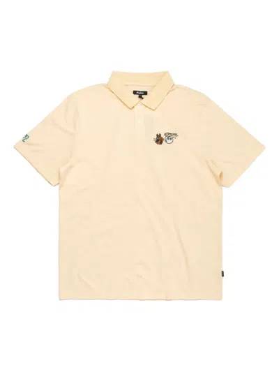 Malbon Golf Two Man Scramble Embroidered Polo Shirt In Neutral