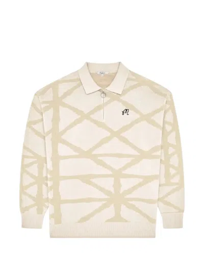 Malbon Golf Verdant Geometric-pattern Polo Shirt In Neutral