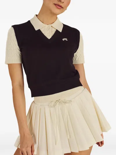 Malbon Veronica V-neck Polo Vest In Black