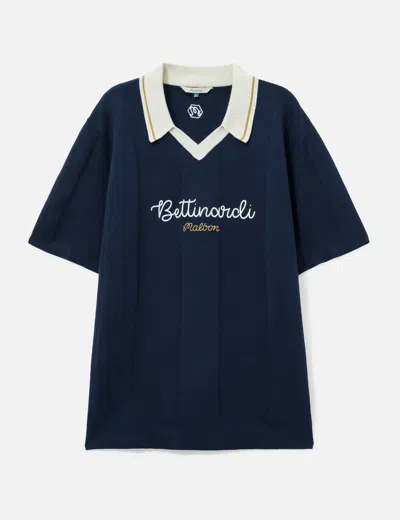 Malbon Golf X Bettinardi Knit Polo In Blue/蓝色/藍色/블루/ブルー