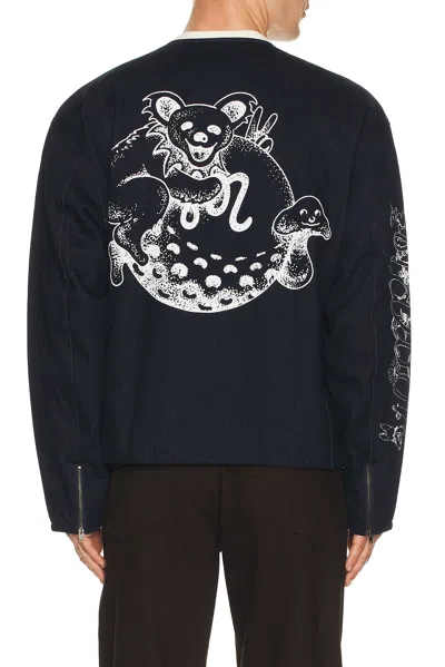Malbon X Grateful Dead Moto Jacket In Blue