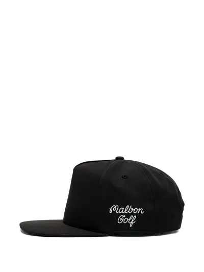Malbon Golf X Jesper Parnevik Cotton Cap In Black