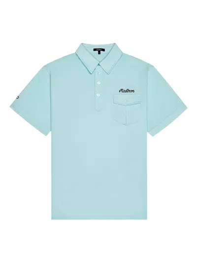 Malbon Golf X Jesper Parnevik Cotton Polo Shirt In Blue