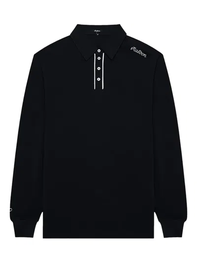 Malbon Golf X Jesper Parnevik Logo-embroidered Polo Shirt In Black