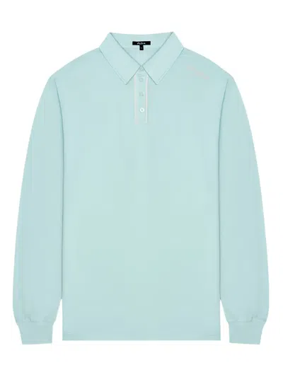 Malbon Golf X Jesper Parnevik Long-sleeved Polo Shirt In Blue