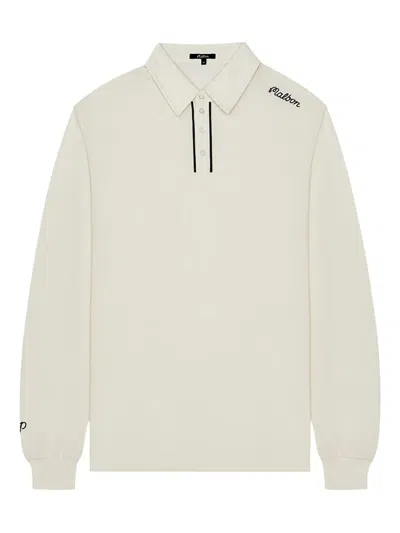 Malbon Golf X Jesper Parnevik Long-sleeved Polo Shirt In White