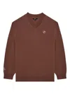 Malbon Golf X Jesper Parnevik V-neck Sweater In Brown