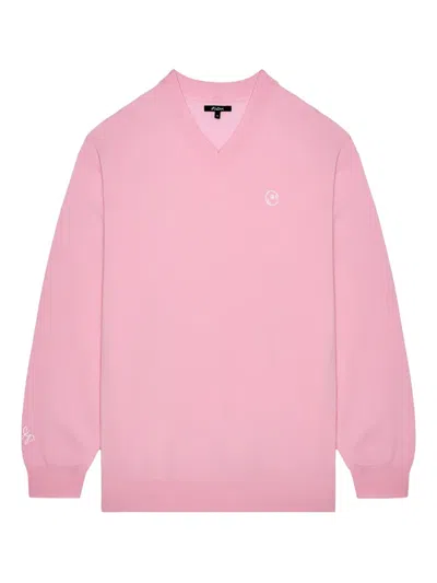 Malbon Golf X Jesper Parnevik V-neck Sweater In Pink