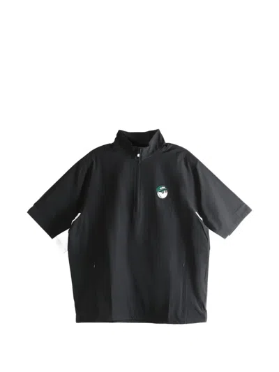 Malbon Golf Zip Embroidered T-shirt In Black