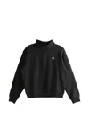 Malbon Delilah Cotton Half-zip Sweatshirt In Black