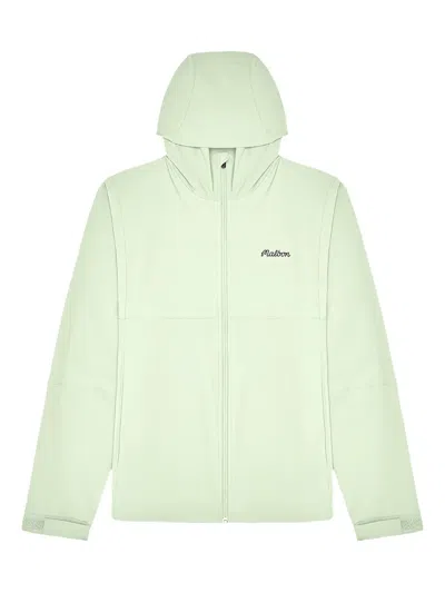 Malbon Golf Zip-up Shell Hoodie In Green
