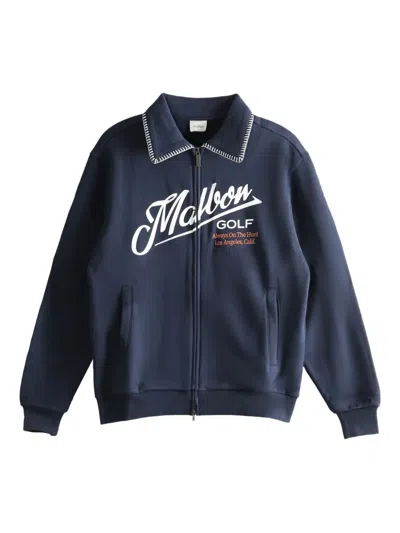Malbon Golf Zip-up Sweatshirt In Blue