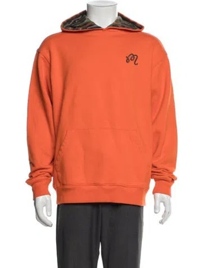 Pre-owned Malbon Graphic Print Crew Neck Hoodie In Orange