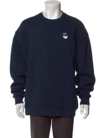 Pre-owned Malbon Graphic Print Crew Neck Sweatshirt In Blue