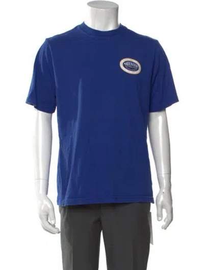 Pre-owned Malbon Graphic Print Crew Neck T-shirt In Blue