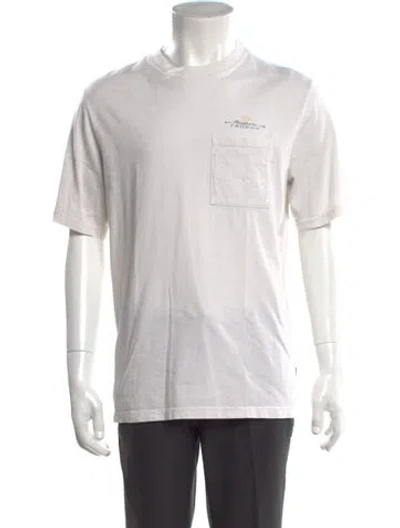 Pre-owned Malbon Graphic Print Crew Neck T-shirt In White