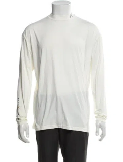 Pre-owned Malbon Graphic Print Mock Neck T-shirt In White