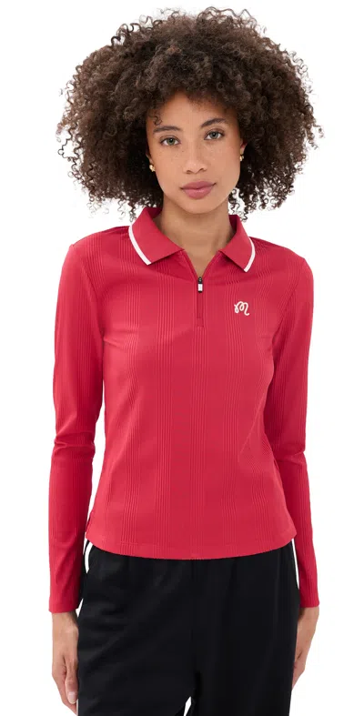 Malbon Isla Polo Top Crimson Red