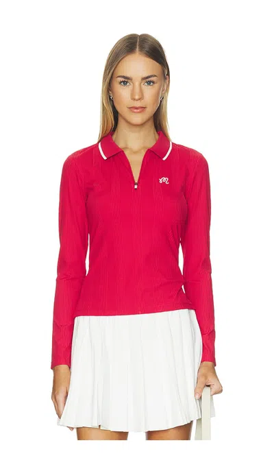 Malbon Isla Polo Top In Crimson Red