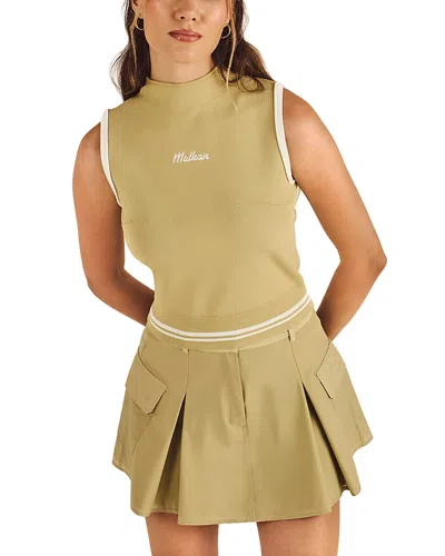 Malbon Kara Mock Neck Golf Top In Green