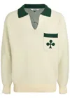 Malbon King Of Clubs Intarsia Cotton-blend Polo Jumper In Neutral