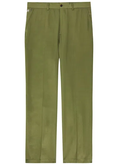 Malbon La Perla Straight-leg Tencel-twill Trousers In Green