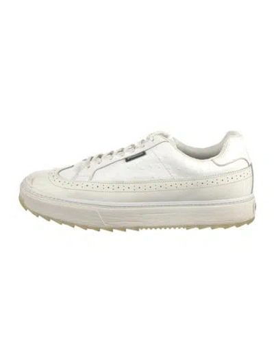 Pre-owned Malbon Leather Sneakers In White