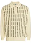 Malbon Links Patterned Cotton-blend Polo Jumper In Neutral
