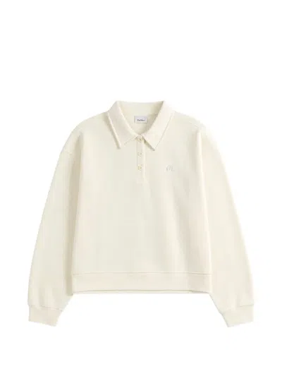 Malbon Logo-embroidered Polo-collar Sweater In White