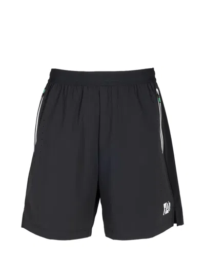 Malbon Logo-print Track Shorts In Black