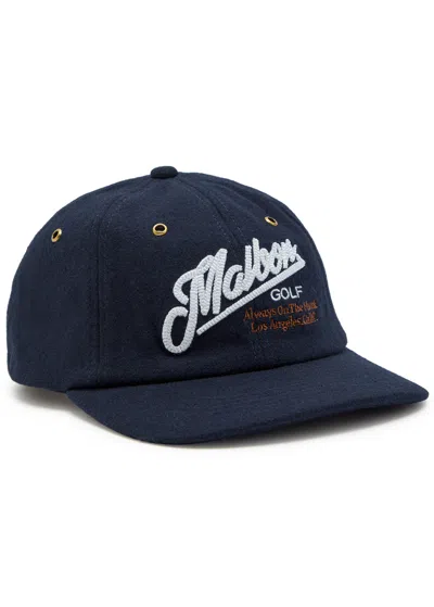 Malbon Maxwell Logo-embroidery Wool-blend Cap In Blue