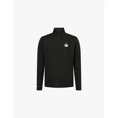 Malbon Mens Black Flyer Mid Layer Cotton-blend Top