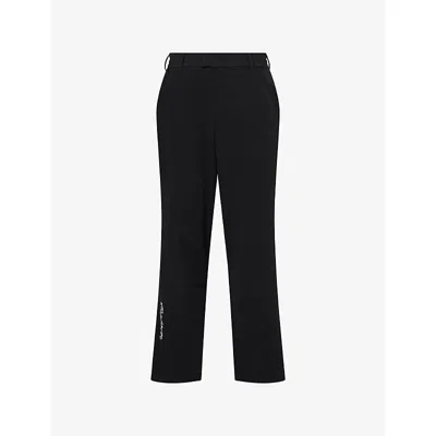 Malbon Mens Black Magnolia Straight-leg Stretch-woven Trousers
