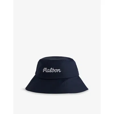 Malbon Mens Brand-embroidered Woven Bucket Hat Navy L/xl