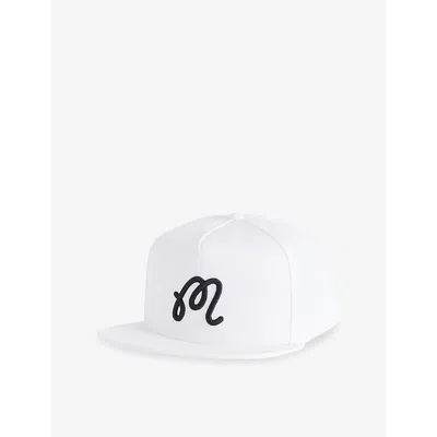 Malbon Mens Brand-embroidered Woven Cap White