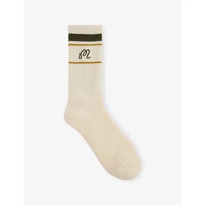 Malbon Mens Cream Sportiva Stretch-cotton Golf Socks In Neutral