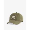 Malbon Mens Cypress Green Washed Embroidered Cotton Golf Cap