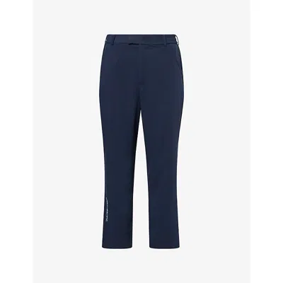 Malbon Mens Navy Magnolia Coolcore Woven Trousers In Blue