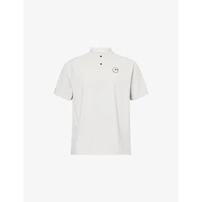 Malbon Mens Slate Blade Round-collar Stretch-woven T-shirt In Gray