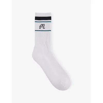 Malbon Mens Sportiva Stretch-cotton Golf Socks White