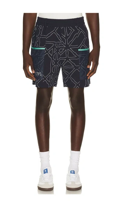Malbon Mesh Basket Shorts In Blue