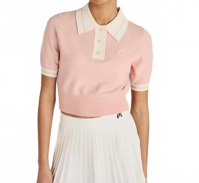 Malbon Mikayla Knit Polo In Dusty Rose In Multi